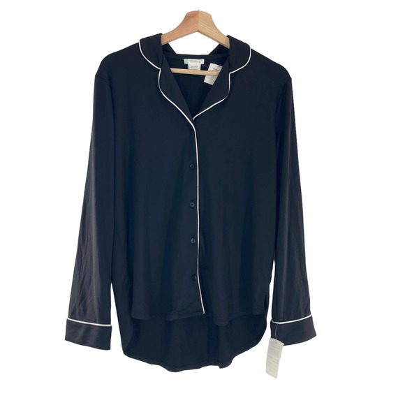 Shimera Nordstrom Soft Jersey Knit Sleep Shirt Pajama in Black - Picture 1 of 3